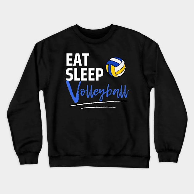 Eat Sleep Volleyball Crewneck Sweatshirt by Qibar Design